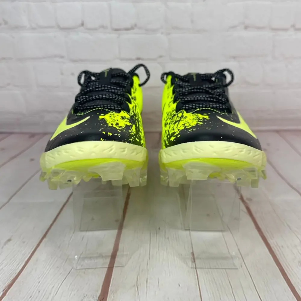Nike Alpha Huarache Elite 4 Low MCS Black Lime Baseball Cleats Sz 10 FV6096-001
